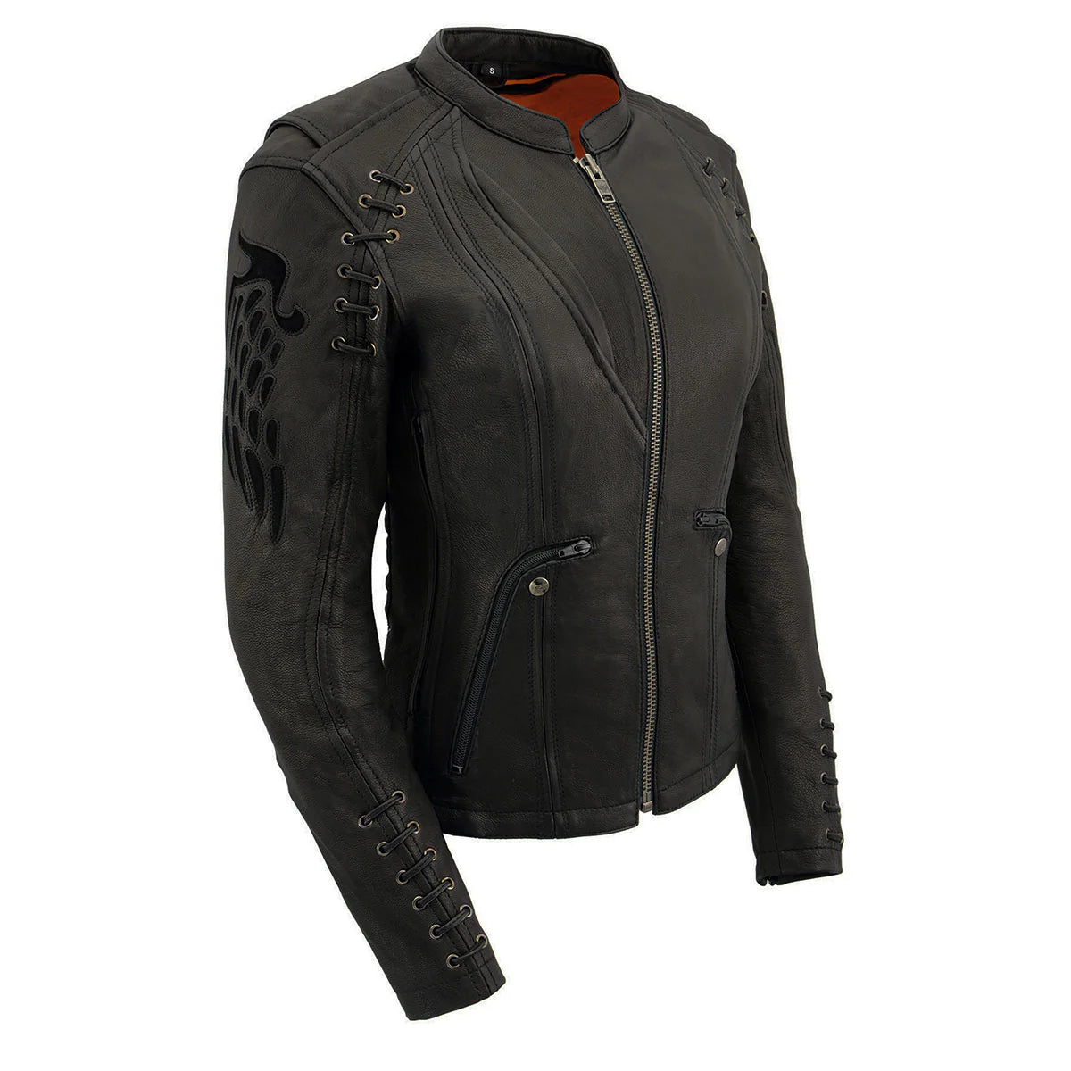 Ladies Angel Wing Scooter Jacket Tiered Jacket Buttoned Jacket Zippered Jacket