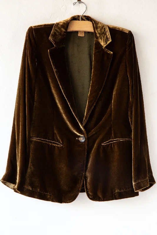 Vikelo Velvet Jacket Notch Collar Peter Pan Collar Cowl Neck