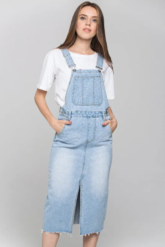 Blue Denim Jumper Skirt patchwork skirt art