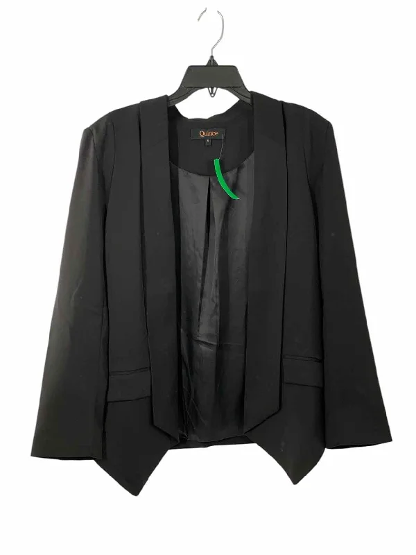 Quince Size S Black Jacket Notch Collar Jacket Peter Pan Collar Jacket Cowl Neck Jacket