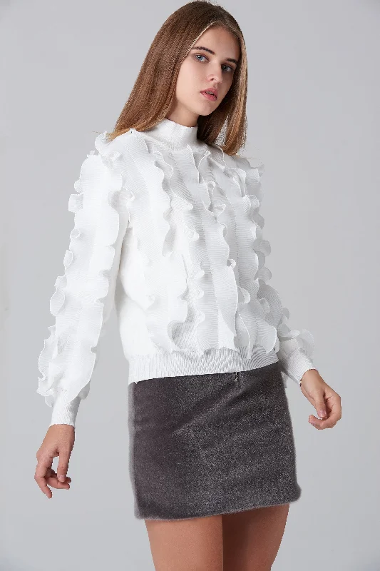 Grey Faux Fur Mini Skirt midi skirt versatile