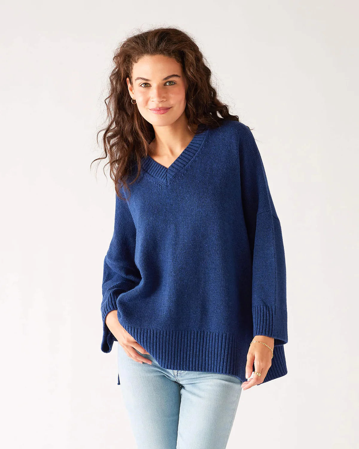 Mersea Montauk V-Neck Sweater Night Sky Oversized Loose Flowy