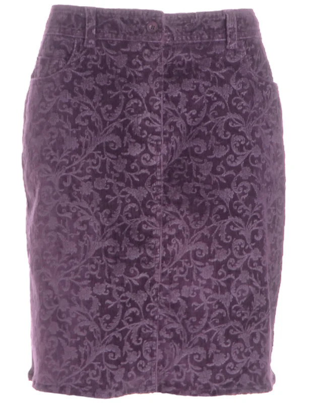 Label Shortened Corduroy Skirt silk skirt elegant