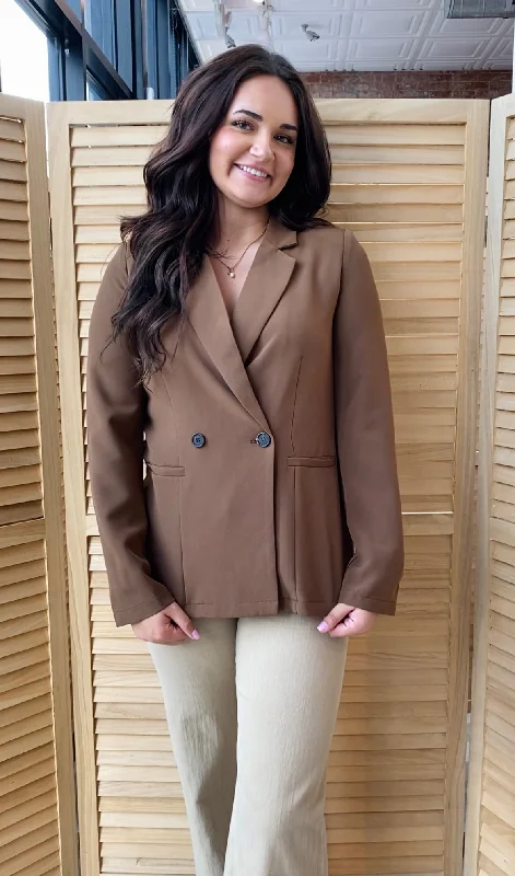 Girl Boss Jacket | Brown Satin Fabric Silk Fabric Chiffon Fabric