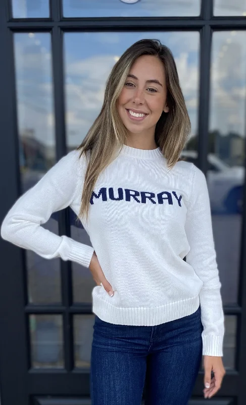 Ellsworth & Ivy Murray Sweater Ivory/Navy Long Sweater Short Sweater Cropped Sweater
