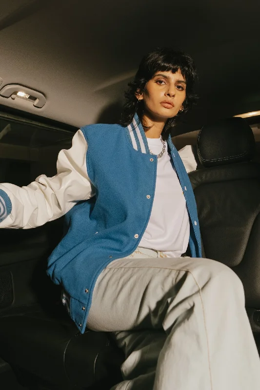 Blue Wonders Varsity Jacket Jersey Jacket Tulle Jacket Batik Jacket