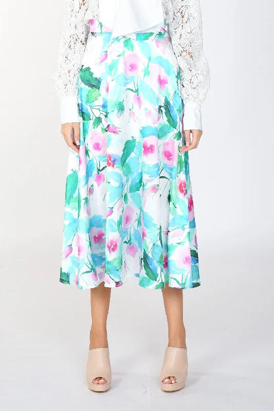 Tulip Satin Skirt a-line skirt cut