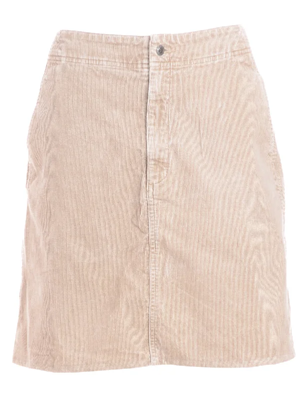 Label Shortened Corduroy Skirt asymmetrical skirt cut