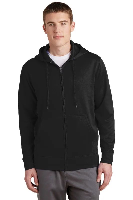 Sport-Tek Sport-Wick Fleece Full-Zip Hooded Jacket.  ST238 Nylon Fabric Polyester Fabric Spandex Fabric