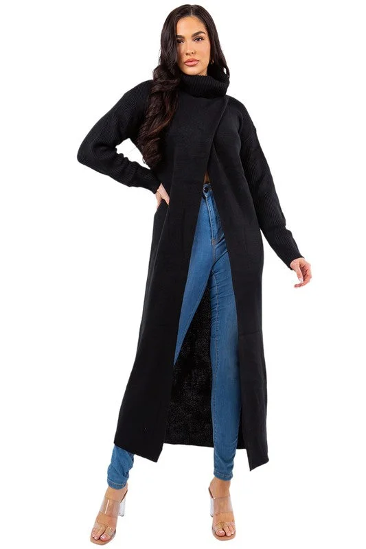 LONG MAXI SWEATER Chenille Blend Fleece Blend Nylon Blend