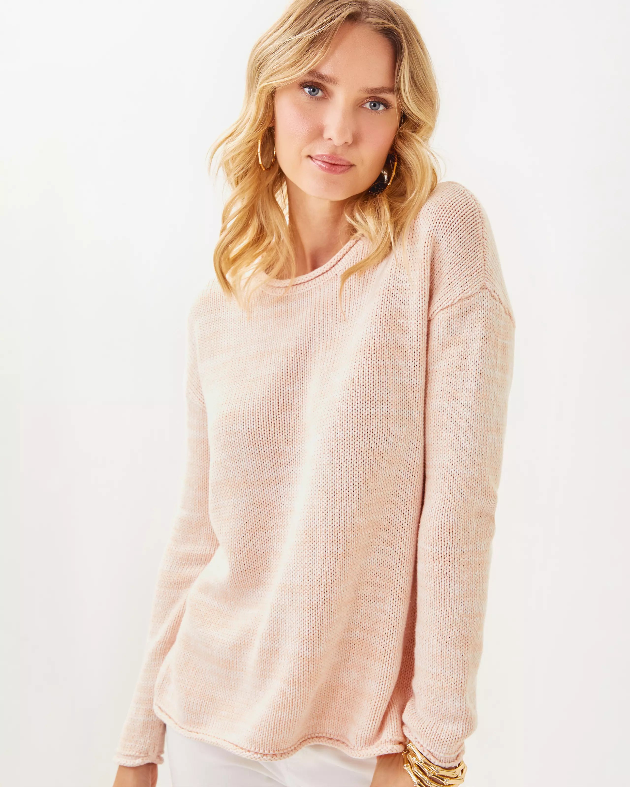 Lilly Pulitzer Lotan Sweater Sugar Beach Marl Elasticated Padded Insulated