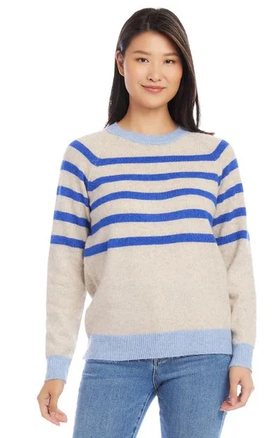 Karen Kane Stripe Sweater STP Transparent Opaque Sheer