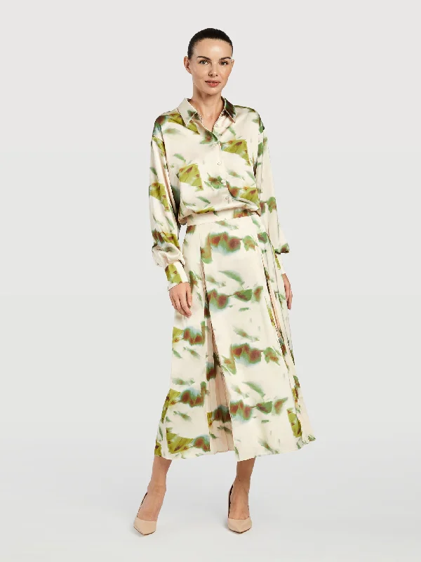 Faded Print Skirt chiffon skirt airy