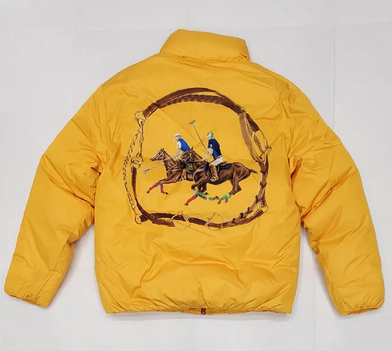 Nwt Polo Ralph Lauren Women's Yellow Equestrian Down Jacket Mesh Jacket Canvas Jacket Denim Jacket