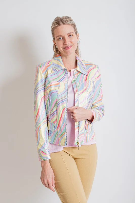 Light Multicolor Jacket Hooded Jacket Caped Jacket Shawl Collar Jacket