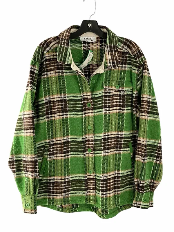 Stoic Size M Green Plaid Jacket (Outdoor) Fitted Jacket Loose Jacket Oversized Jacket