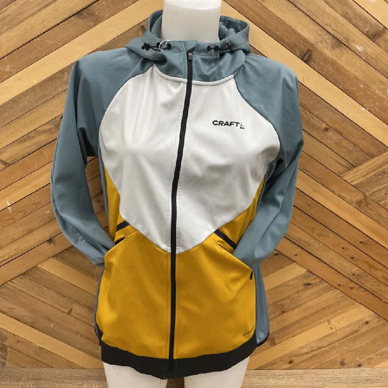 Craft- Women's Glide Jacket shell- MSRP $175: Blue, Yellow, White-women-medium Embroidered Jacket Appliqued Jacket Beaded Jacket