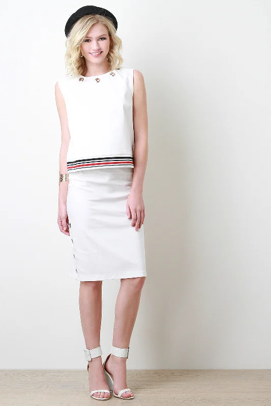 Grommet Midi Skirt summer skirt style