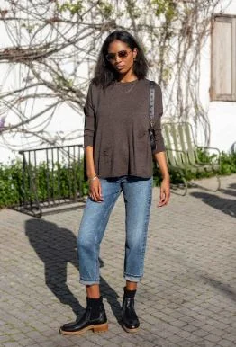 Mersea The Catalina Travel Sweater Hot Chocolate Toggled Drawstring Belted