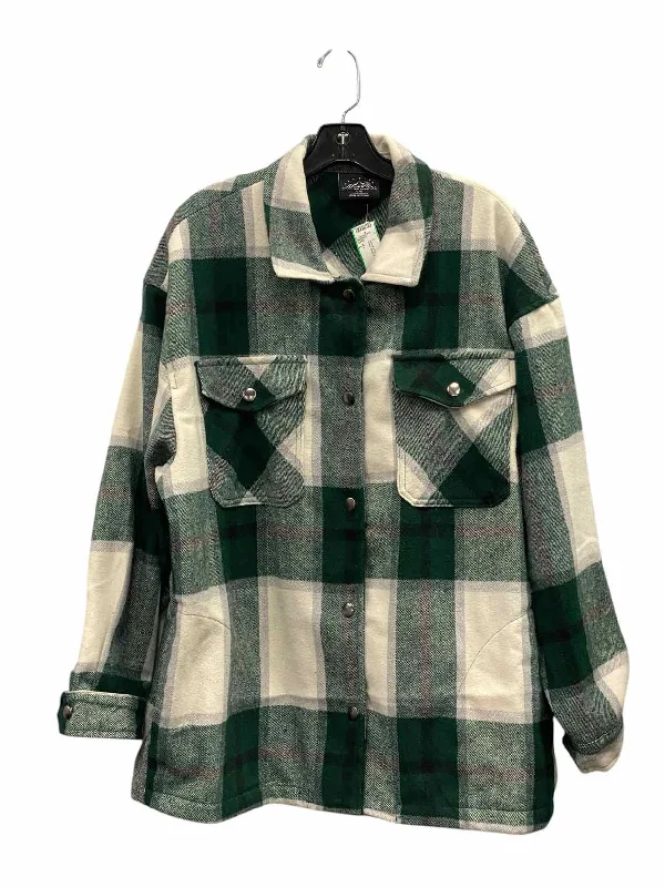 HFX Size L Green Plaid Jacket (Outdoor) Insulated Jacket Fitted Jacket Loose Jacket