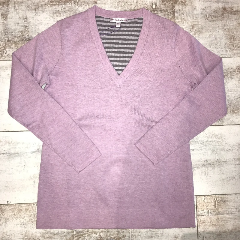 Peter Millar V-Neck Cotton-Poly-Plaited Sweater Oversized Loose Flowy