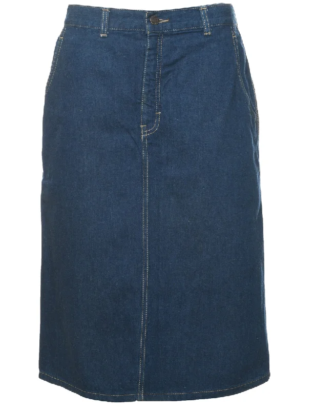 Calvin Klein Indigo Denim A-line Skirt - S lace skirt intricate