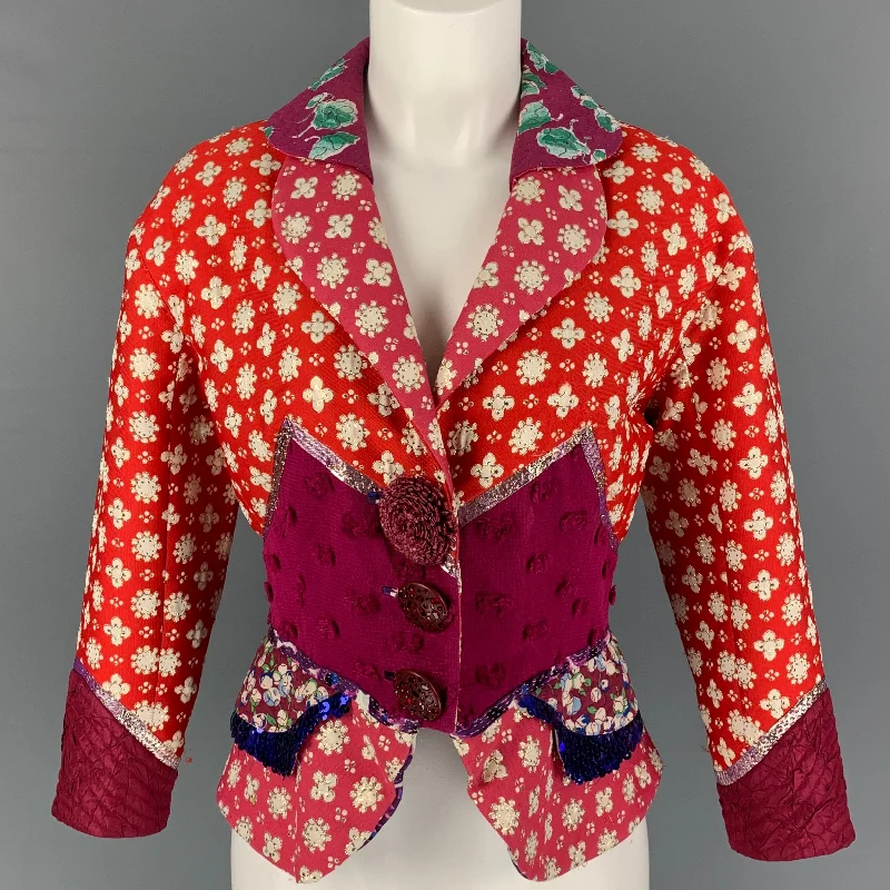 LOUIS VUITTON Size 6 Multi-Color Embroidered Polyester Blend Jacket Jacket Blazer Coat