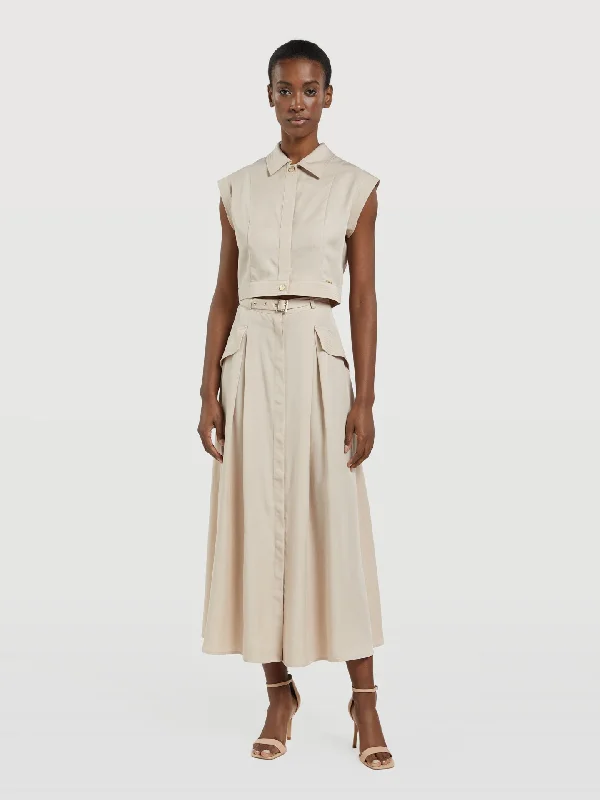 Placket Skirt belted skirt waist