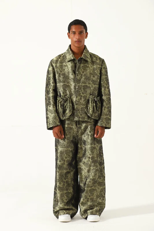 "CHAMAK" HANDWOVEN JACQUARD JACKET Trench Coat Raincoat Waterproof Jacket