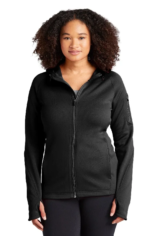 Sport-Tek Ladies Tech Fleece Full-Zip Hooded Jacket. L248 Denim Jacket Leather Jacket Suede Jacket