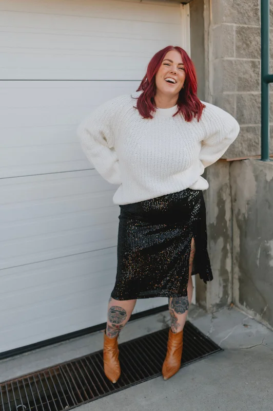 The Onyx Sequin Skirt - PLUS lace skirt elegant