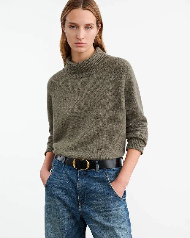 LANIE CASHMERE SWEATER Notch Collar Peter Pan Collar Cowl Neck