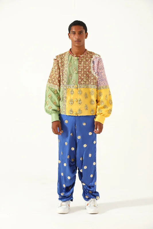 "BARSAAT" HAND EMBROIDERED SILK SHIRT-JACKET Print Jacket Jacquard Jacket Embroidered Jacket