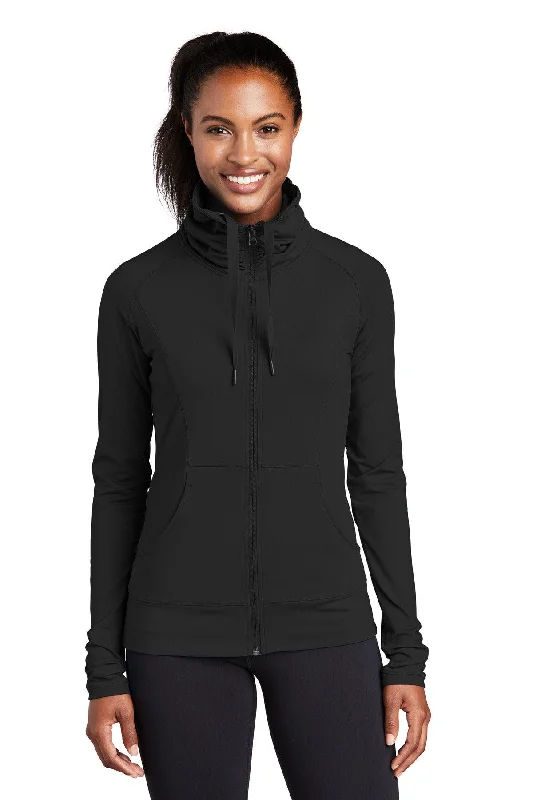 Sport-Tek Ladies Sport-Wick Stretch Full-Zip Jacket. LST852 Mesh Jacket Canvas Jacket Denim Jacket