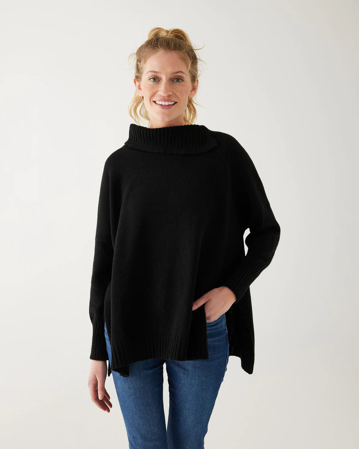 Mersea Marina Sweater Black Denim Fabric Leather Fabric Suede Fabric