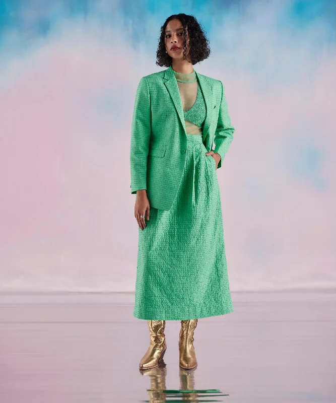 Green Apple Conti Heart Emb Skirt leather skirt sleek