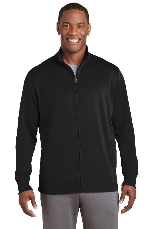 Sport-Tek Sport-Wick Fleece Full-Zip Jacket.  ST241 Fleece Fabric Down Fabric Feather Fabric