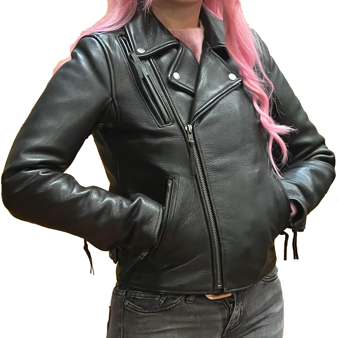 Ladies Night Rider Jacket Boat Neck Shawl Collar Notched Collar