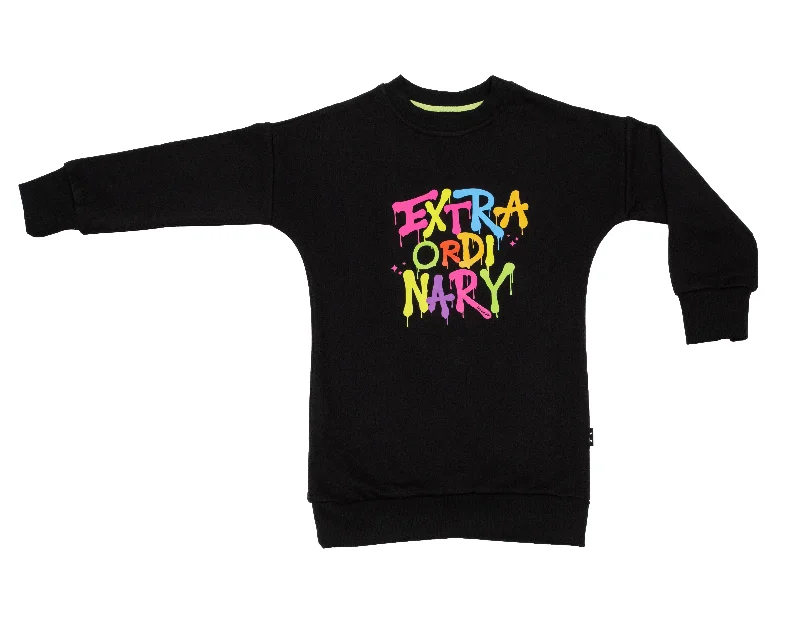 Sweater Dress Extraordinary Black Zippered Buttoned Snapped