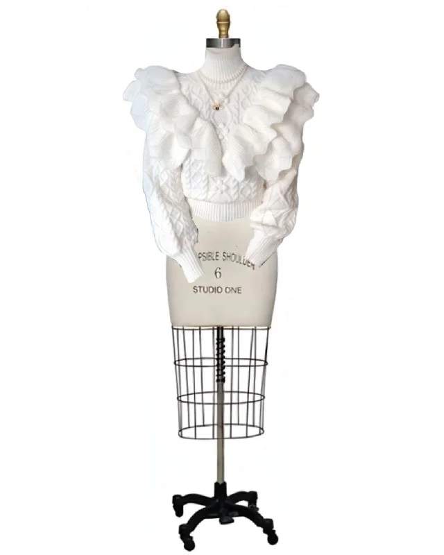 Vicki- the Victorian Inspired Puff Sleeve Knit Sweater 5 Colors Bright Pastel Dark