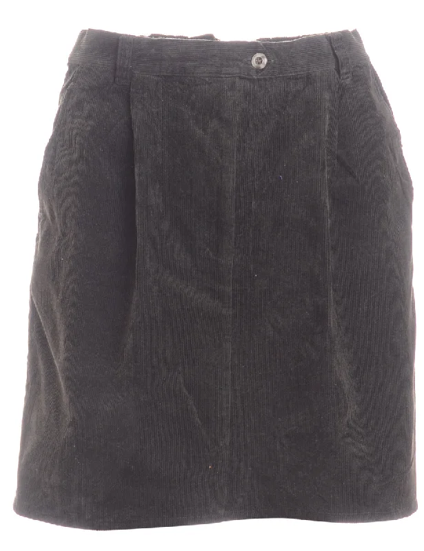 Label Shortened Corduroy Skirt belted skirt waist