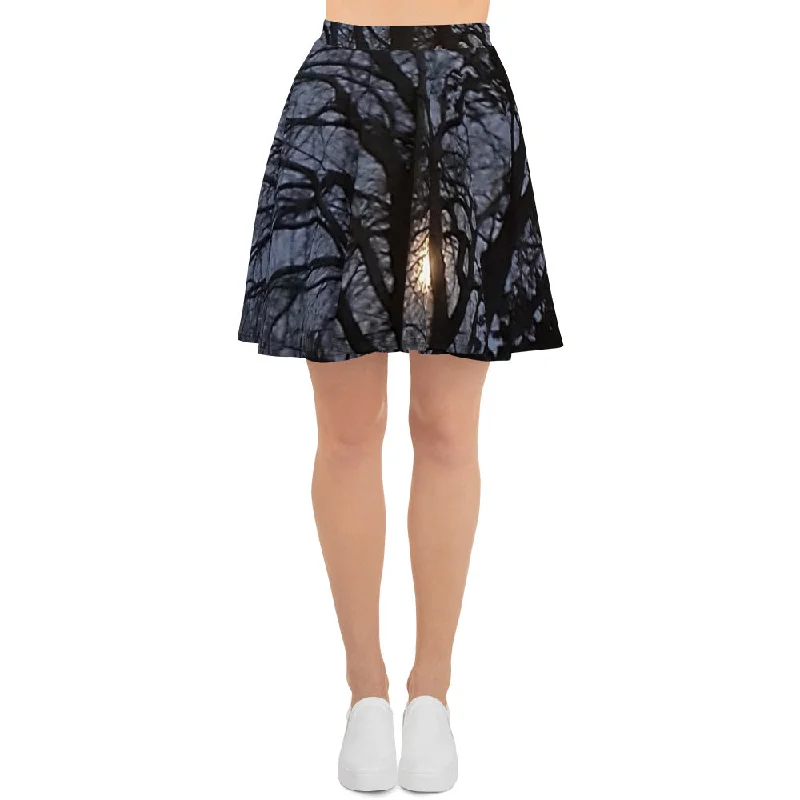 GG - Skater Skirt - Trees & Moon cashmere skirt soft