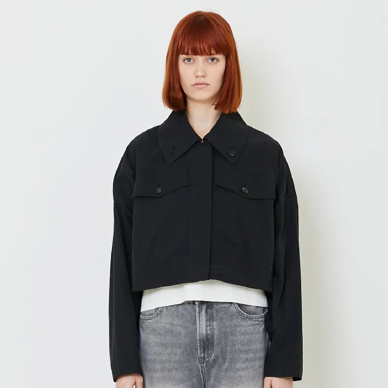 Women Cropped Jacket - Black - SW2407097B Wool Jacket Cashmere Jacket Tweed Jacket