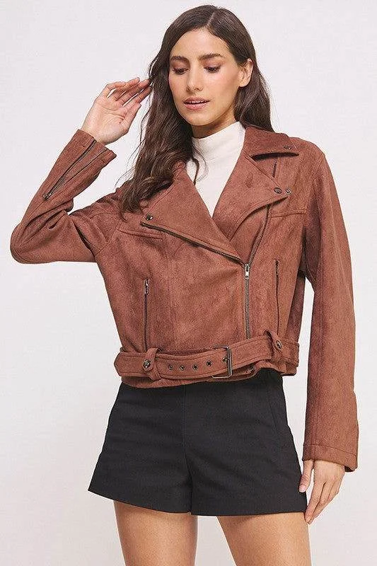 Belted Long Sleeve Zippered Suede Moto Jacket V-Neck Jacket Boat Neck Jacket Square Neck Jacket Belted Long Sleeve Zippered Suede Moto Jacket V-Neck Jacket Boat Neck Jacket Square Neck Jacket