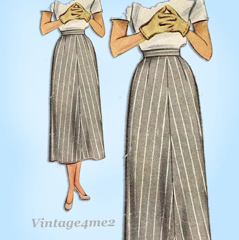 1940s Vintage McCall Sewing Pattern 7307 Classic WWII Misses Day Skirt Size 28 W leather skirt bold