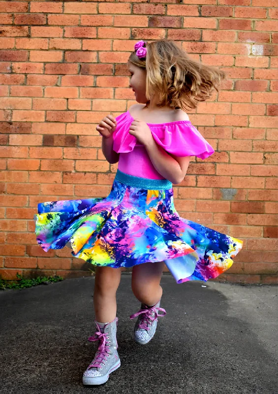 Little Miss Symphony Skirt | Girls Sewing Pattern ruffled skirt detail