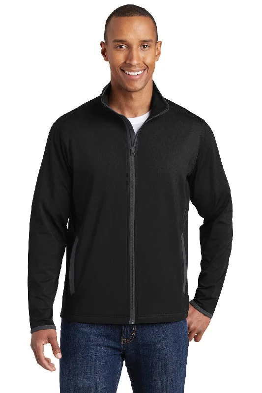 Sport-Tek Sport-Wick Stretch Contrast Full-Zip Jacket.  ST853 Snapped Jacket Toggled Jacket Drawstring Jacket