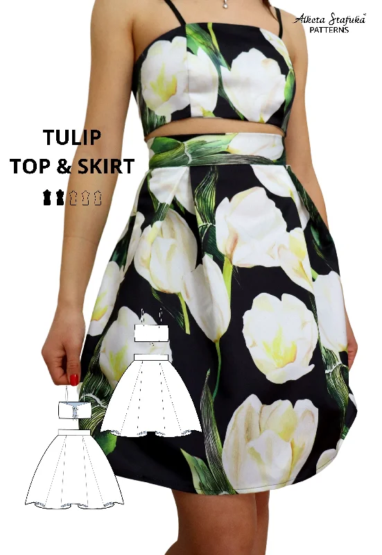 Tulip Top & Skirt velvet skirt plush