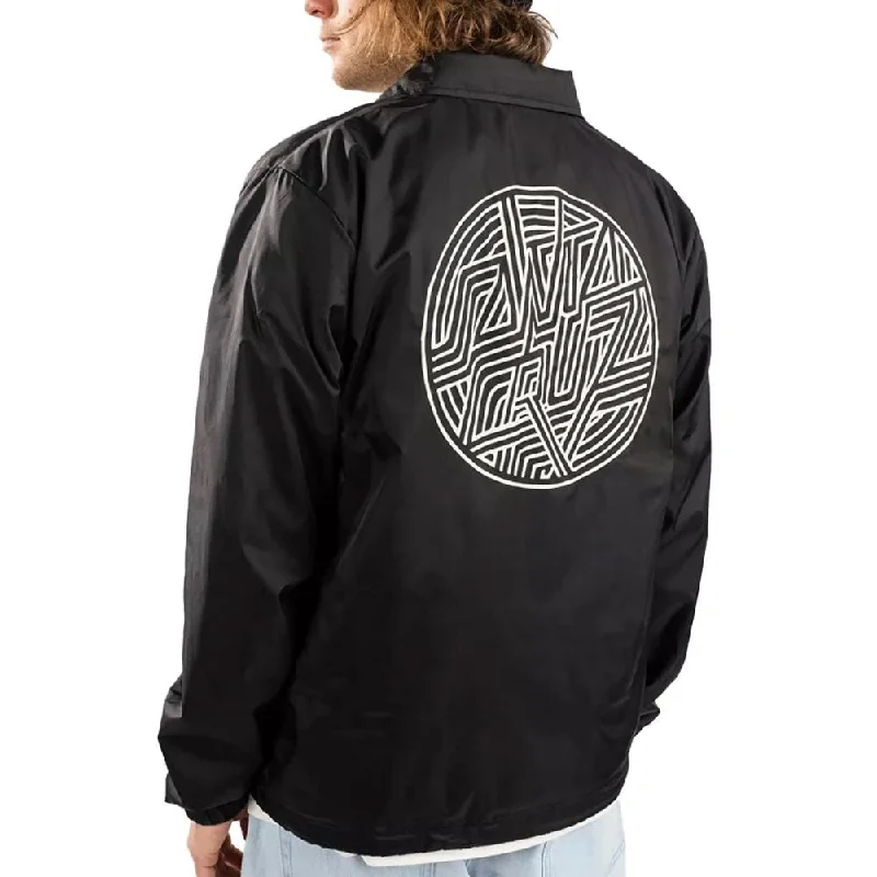 Santa Cruz Jacket Dimension Dot Coach Jacket - Black Lace Jacket Ribbed Jacket Sequined Jacket
