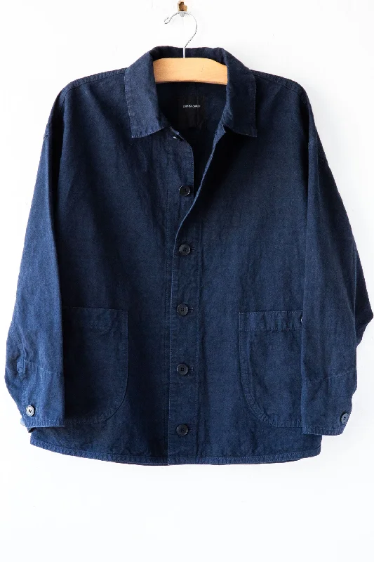 Cotton Linen Jacket A-Line Jacket Boat Neck Shawl Collar